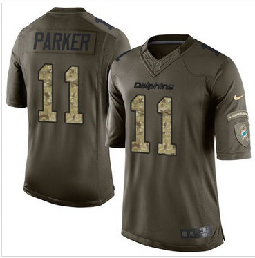 Nike Miami Dolphins #11 DeVante Parker Green Men's Stitched NFL Limited Salute to Service Jersey