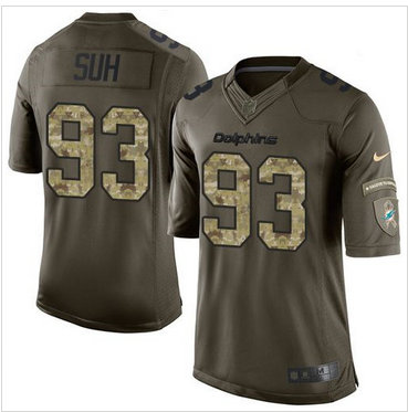 Nike Miami Dolphins #93 Ndamukong Suh Green Men's Stitched NFL Limited Salute to Service Jersey Nike Miami Dolphins #93 Ndamukong Suh Green Men's Stitched NFL Limited Salute to Service Jersey