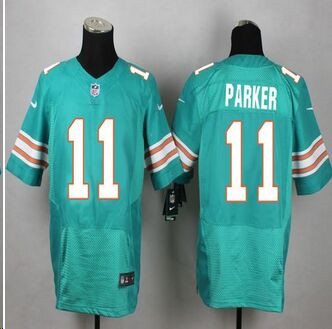 New Miami Dolphins #11 DeVante Parker Aqua Green Alternate Men's Stitched NFL Elite Jersey