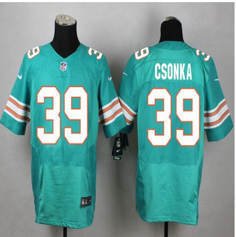 New Miami Dolphins #39 Larry Csonka Aqua Green Alternate Men's Stitched NFL Elite Jersey