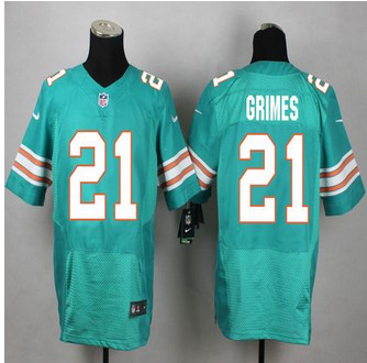 New Miami Dolphins #21 Brent Grimes Aqua Green Alternate Men's Stitched NFL Elite Jersey