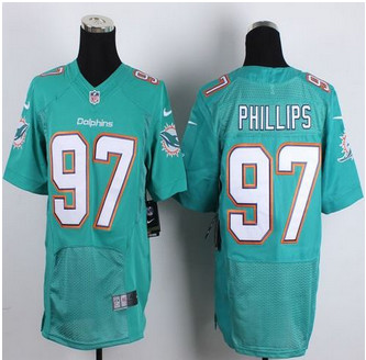 New Miami Dolphins #97 Jordan Phillips Aqua Green Team Color Men's Stitched NFL New Elite jersey