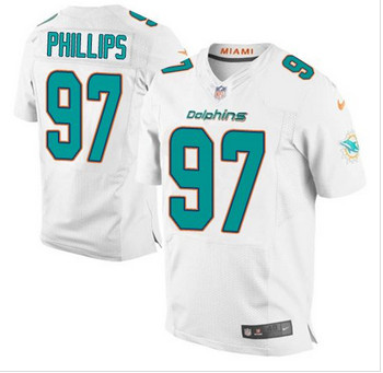 New Miami Dolphins #97 Jordan Phillips White Men's Stitched NFL New Elite Jersey