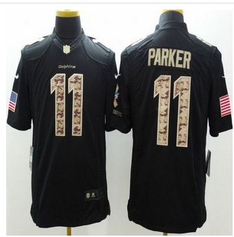 Nike Miami Dolphins #11 DeVante Parker Black Men's Stitched NFL Limited Salute to Service Jersey Nike Miami Dolphins #11 DeVante Parker Black Men's Stitched NFL Limited Salute to Service Jersey