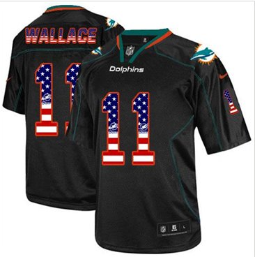 NEW Miami Dolphins #11 Mike Wallace Black NFL Elite USA Flag Fashion Jersey NEW Miami Dolphins #11 Mike Wallace Black NFL Elite USA Flag Fashion Jersey