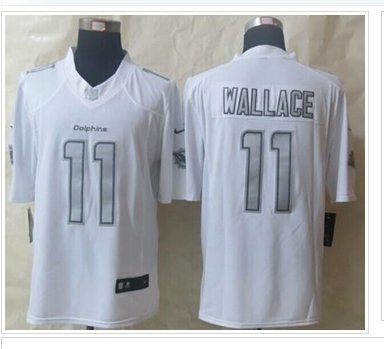 NEW Miami Dolphins #11 Mike Wallace White NFL Limited Platinum Jersey NEW Miami Dolphins #11 Mike Wallace White NFL Limited Platinum Jersey