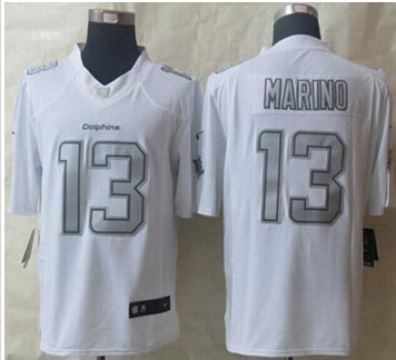NEW Miami Dolphins #13 Dan Marino White NFL Limited Platinum Jersey NEW Miami Dolphins #13 Dan Marino White NFL Limited Platinum Jersey