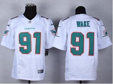 NEW Miami Dolphins #91 Cameron Wake White NFL New Elite Jersey NEW Miami Dolphins #91 Cameron Wake White NFL New Elite Jersey