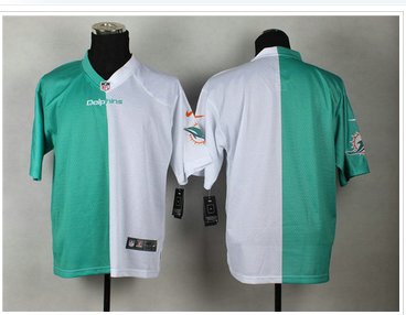 NEW Miami Dolphins Customized Steel Green-White Men's Stitched Elite Split Jersey NEW Miami Dolphins Customized Steel Green-White Men's Stitched Elite Split Jersey