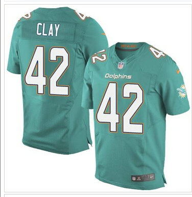 NEW Miami Dolphins #42 Charles Clay Aqua Green Team Color NFL New Elite Jersey NEW Miami Dolphins #42 Charles Clay Aqua Green Team Color NFL New Elite Jersey