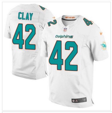 Nike Miami Dolphins #42 Charles Clay White NFL New Elite Jersey Nike Miami Dolphins #42 Charles Clay White NFL New Elite Jersey