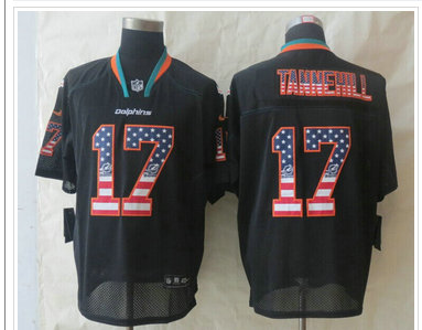 New Miami Dolphins #17 Ryan Tannehill USA Flag Fashion Black Elite Jerseys New Miami Dolphins #17 Ryan Tannehill USA Flag Fashion Black Elite Jerseys