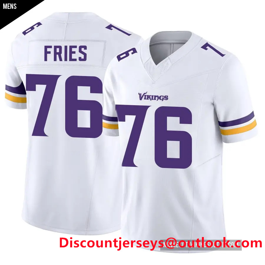 Men's Minnesota Vikings ＃76 Will Fries white Limited Classic Vapor F.U.S.E. Jersey