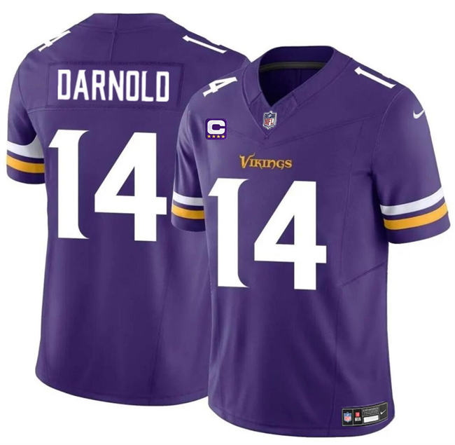 Men's Minnesota Vikings #14 Sam Darnold Purple 2024 F.U.S.E. With 4-Star C Patch Vapor Untouchable Limited Stitched Jersey Men's Minnesota Vikings #14 Sam Darnold Purple 2024 F.U.S.E. With 4-Star C Patch Vapor Untouchable Limited Stitched Jersey
