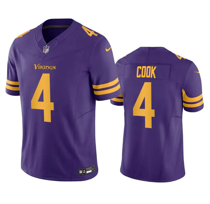 Men's Minnesota Vikings #4 Dalvin Cook Purple 2023 F.U.S.E. Color Rush Stitched Jersey Men's Minnesota Vikings #4 Dalvin Cook Purple 2023 F.U.S.E. Color Rush Stitched Jersey