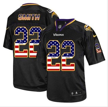 NEW Minnesota Vikings #22 Harrison Smith Black NFL Elite USA Flag Fashion Jersey NEW Minnesota Vikings #22 Harrison Smith Black NFL Elite USA Flag Fashion Jersey