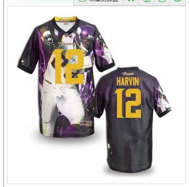 Minnesota Vikings #12 HARVIN Men's Stitched NFL Elite Fanatical Version Jersey (3)