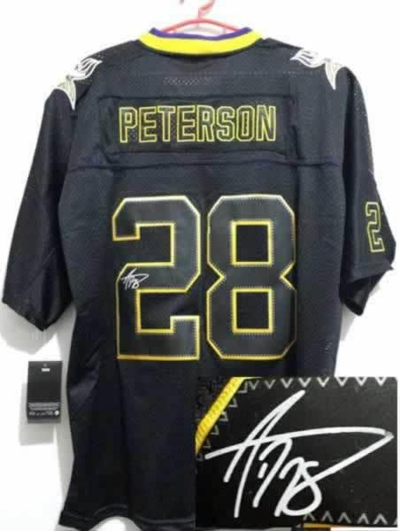 NEW Signed Elite Minnesota Vikings 28 Adrian Peterson Lights out Black NEW Signed Elite Minnesota Vikings 28 Adrian Peterson Lights out Black