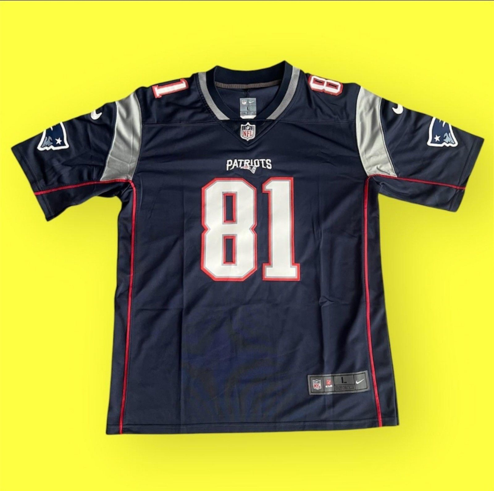 Men's NEW New England Patriots 81 Aaron Hernandez Blue Vapor Limited Jerseys