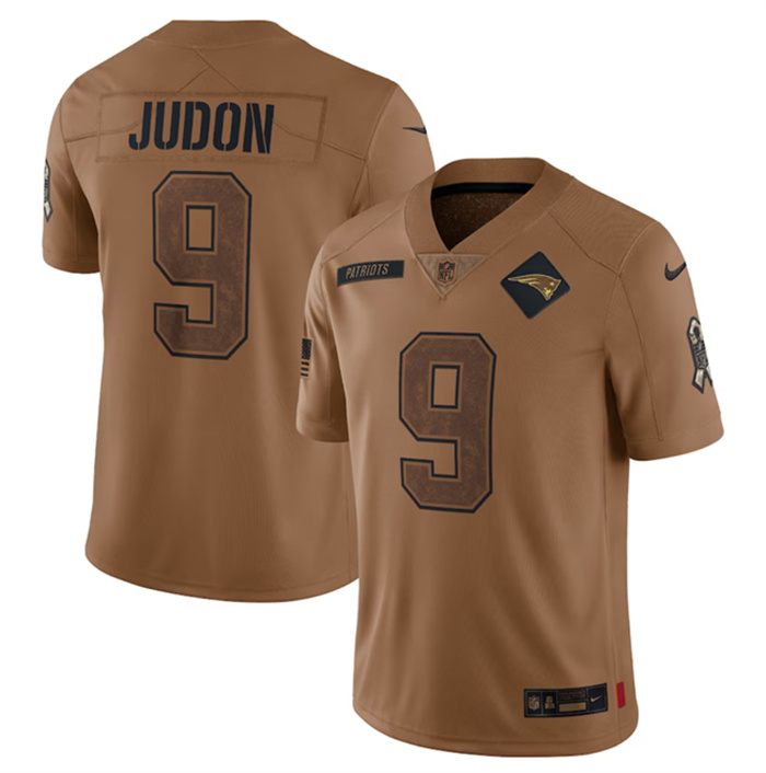 Men's New England Patriots #9 Matthew Judon 2023 Brown Salute To Service Limited Stitched Football Jersey Men's New England Patriots #9 Matthew Judon 2023 Brown Salute To Service Limited Stitched Football Jersey
