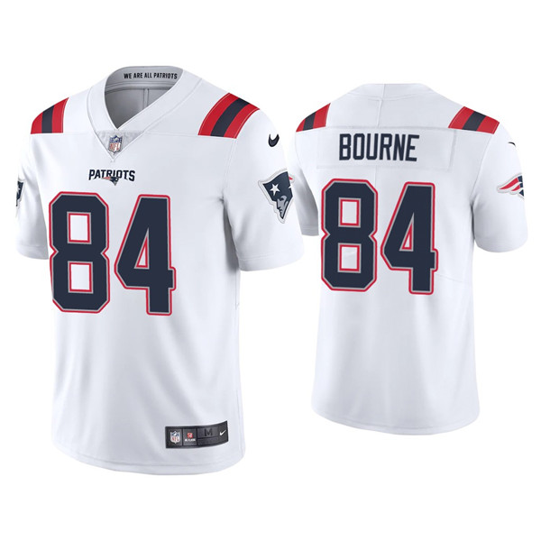 Men's New England Patriots #84 Kendrick Bourne 2021 White Vapor Untouchable Limited Stitched Jersey Men's New England Patriots #84 Kendrick Bourne 2021 White Vapor Untouchable Limited Stitched Jersey