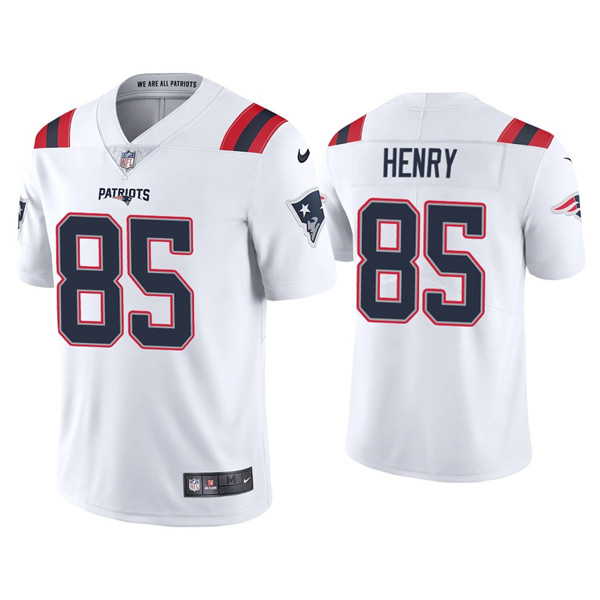 Men's New England Patriots #85 Hunter Henry 2021 White Vapor Untouchable Limited Stitched Men's New England Patriots #85 Hunter Henry 2021 White Vapor Untouchable Limited Stitched