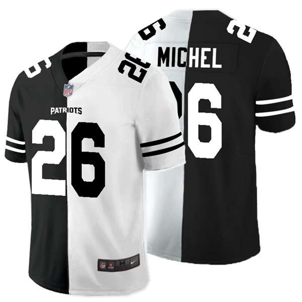 Nike Patriots 26 Sony Michel Black And White Split Vapor Untouchable Limited Jersey Nike Patriots 26 Sony Michel Black And White Split Vapor Untouchable Limited Jersey