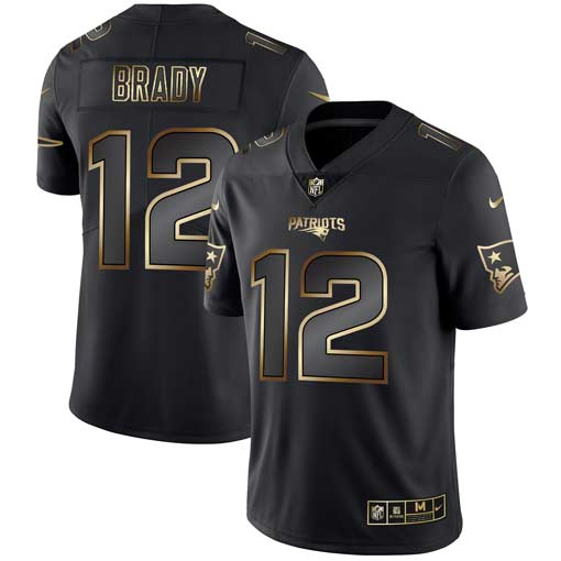 Nike Patriots 12 Tom Brady Black Gold Vapor Untouchable Limited Jersey Nike Patriots 12 Tom Brady Black Gold Vapor Untouchable Limited Jersey
