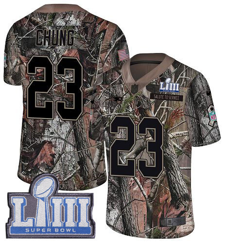 Nike Patriots #23 Patrick Chung Camo Super Bowl LIII Bound Men's Stitched NFL Limited Rush Realtree Jersey Nike Patriots #23 Patrick Chung Camo Super Bowl LIII Bound Men's Stitched NFL Limited Rush Realtree Jersey
