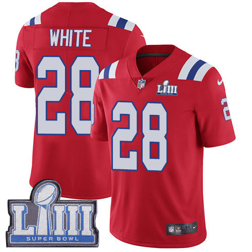 Nike Patriots #28 James White Red Alternate Super Bowl LIII Bound Men's Stitched NFL Vapor Untouchable Limited Jersey Nike Patriots #28 James White Red Alternate Super Bowl LIII Bound Men's Stitched NFL Vapor Untouchable Limited Jersey