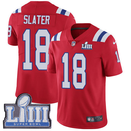 Nike Patriots #18 Matt Slater Red Alternate Super Bowl LIII Bound Men's Stitched NFL Vapor Untouchable Limited Jersey Nike Patriots #18 Matt Slater Red Alternate Super Bowl LIII Bound Men's Stitched NFL Vapor Untouchable Limited Jersey