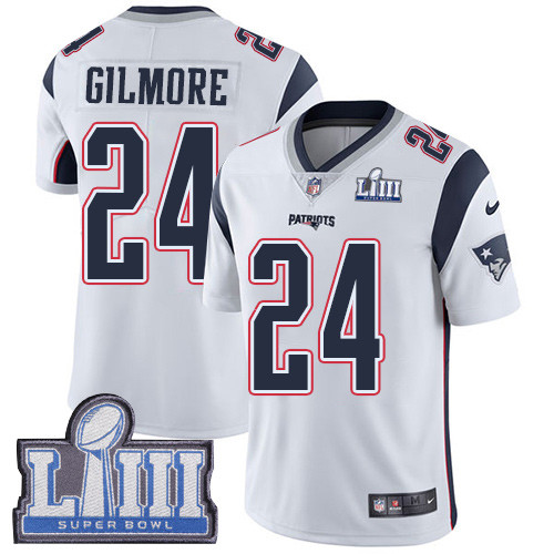 Nike Patriots #24 Stephon Gilmore White Super Bowl LIII Bound Men's Stitched NFL Vapor Untouchable Limited Jersey Nike Patriots #24 Stephon Gilmore White Super Bowl LIII Bound Men's Stitched NFL Vapor Untouchable Limited Jersey