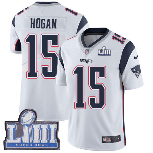 Nike Patriots #15 Chris Hogan White Super Bowl LIII Bound Men's Stitched NFL Vapor Untouchable Limited Jersey Nike Patriots #15 Chris Hogan White Super Bowl LIII Bound Men's Stitched NFL Vapor Untouchable Limited Jersey
