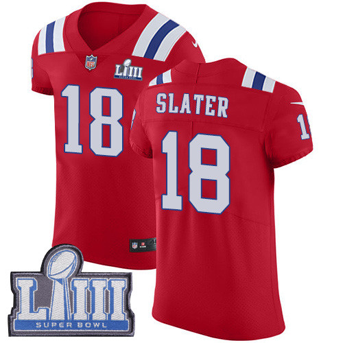 Nike Patriots #18 Matt Slater Red Alternate Super Bowl LIII Bound Men's Stitched NFL Vapor Untouchable Elite Jersey Nike Patriots #18 Matt Slater Red Alternate Super Bowl LIII Bound Men's Stitched NFL Vapor Untouchable Elite Jersey
