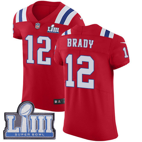 Nike Patriots #12 Tom Brady Red Alternate Super Bowl LIII Bound Men's Stitched NFL Vapor Untouchable Elite Jersey Nike Patriots #12 Tom Brady Red Alternate Super Bowl LIII Bound Men's Stitched NFL Vapor Untouchable Elite Jersey