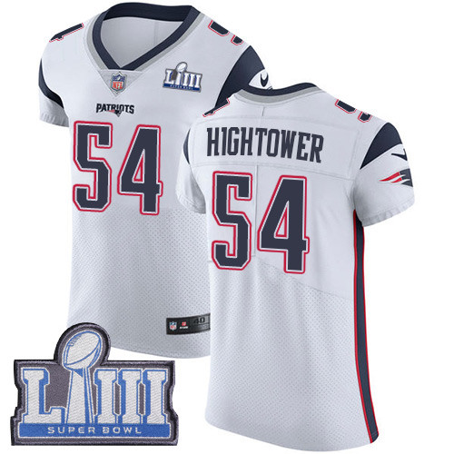 Nike Patriots #54 Dont'a Hightower White Super Bowl LIII Bound Men's Stitched NFL Vapor Untouchable Elite Jersey Nike Patriots #54 Dont'a Hightower White Super Bowl LIII Bound Men's Stitched NFL Vapor Untouchable Elite Jersey