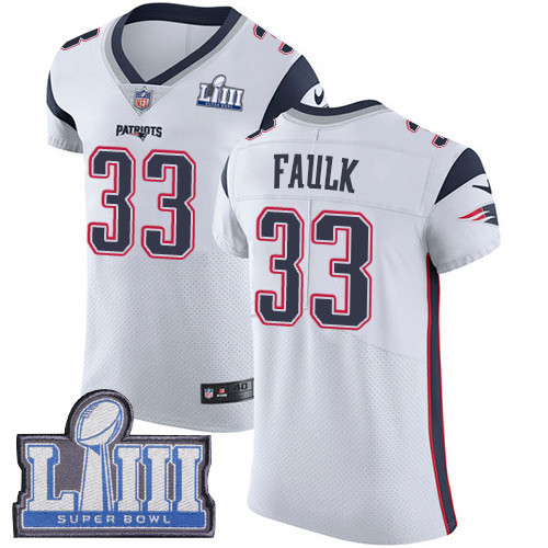 Nike Patriots #33 Kevin Faulk White Super Bowl LIII Bound Men's Stitched NFL Vapor Untouchable Elite Jersey Nike Patriots #33 Kevin Faulk White Super Bowl LIII Bound Men's Stitched NFL Vapor Untouchable Elite Jersey