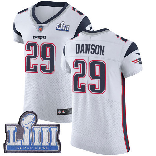 Nike Patriots #29 Duke Dawson White Super Bowl LIII Bound Men's Stitched NFL Vapor Untouchable Elite Jersey Nike Patriots #29 Duke Dawson White Super Bowl LIII Bound Men's Stitched NFL Vapor Untouchable Elite Jersey