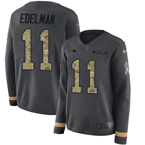 Nike Patriots #11 Julian Edelman Anthracite Salute to Service Nike Patriots #11 Julian Edelman Anthracite Salute to Service