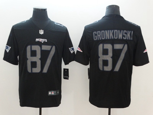 Nike Patriots #87 Rob Gronkowski Black Men's Stitched NFL Limited Rush Impact Jersey
