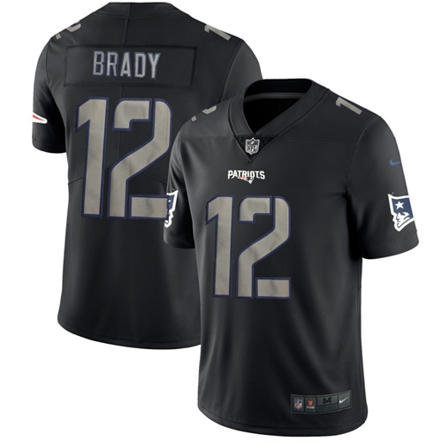 Nike Patriots #12 Tom Brady Black Men's Stitched NFL Limited Rush Impact Jersey Nike Patriots #12 Tom Brady Black Men's Stitched NFL Limited Rush Impact Jersey