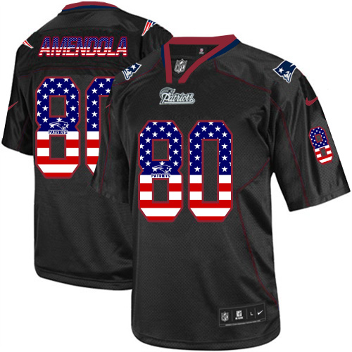 Nike Patriots #80 Danny Amendola Black Men's Stitched NFL Elite USA Flag Fashion Jersey Nike Patriots #80 Danny Amendola Black Men's Stitched NFL Elite USA Flag Fashion Jersey