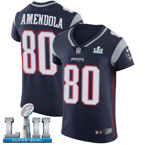 Nike Patriots #80 Danny Amendola Navy Blue Team Color Super Bowl LII Men's Stitched NFL Vapor Untouchable Elite Jersey Nike Patriots #80 Danny Amendola Navy Blue Team Color Super Bowl LII Men's Stitched NFL Vapor Untouchable Elite Jersey