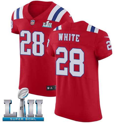 Nike Patriots #28 James White Red Alternate Super Bowl LII Men's Stitched NFL Vapor Untouchable Elite Jersey Nike Patriots #28 James White Red Alternate Super Bowl LII Men's Stitched NFL Vapor Untouchable Elite Jersey