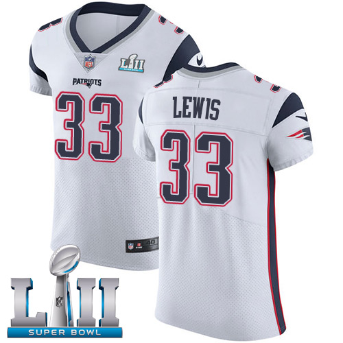 Nike Patriots #33 Dion Lewis White Super Bowl LII Men's Stitched NFL Vapor Untouchable Elite Jersey Nike Patriots #33 Dion Lewis White Super Bowl LII Men's Stitched NFL Vapor Untouchable Elite Jersey