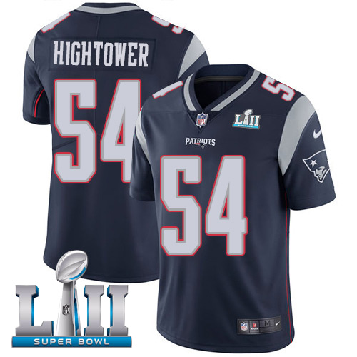 Nike Patriots #54 Dont'a Hightower Navy Blue Team Color Super Bowl LII Men's Stitched NFL Vapor Untouchable Limited Jersey Nike Patriots #54 Dont'a Hightower Navy Blue Team Color Super Bowl LII Men's Stitched NFL Vapor Untouchable Limited Jersey