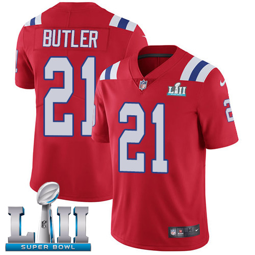 Nike Patriots #21 Malcolm Butler Red Alternate Super Bowl LII Men's Stitched NFL Vapor Untouchable Limited Jersey