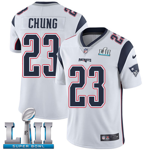 Nike Patriots #23 Patrick Chung White Super Bowl LII Men's Stitched NFL Vapor Untouchable Limited Jersey Nike Patriots #23 Patrick Chung White Super Bowl LII Men's Stitched NFL Vapor Untouchable Limited Jersey