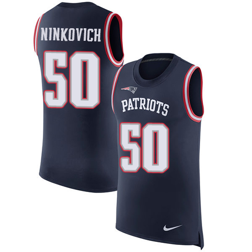 Nike Patriots #50 Rob Ninkovich Navy Blue Team Color Men's Stitched NFL Limited Rush Tank Top Jersey