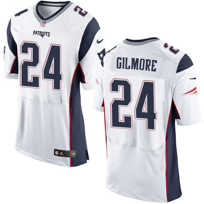 Nike Patriots #24 Stephon Gilmore White Men's Stitched NFL Elite Jersey